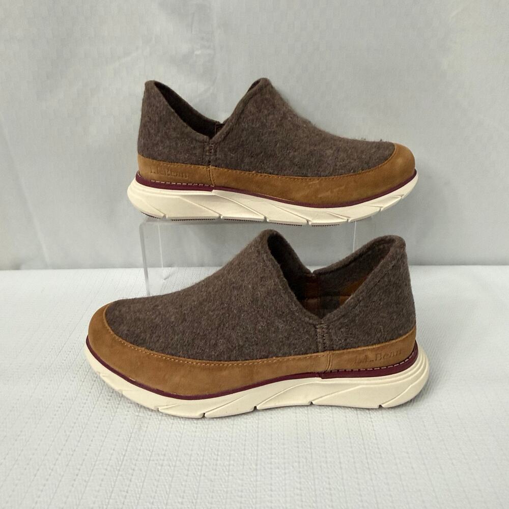 LL Bean Downeast Wool Slip On Shoes Women’s Size 8 M Brown Toasted Coconut - Picture 8 of 11